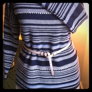 SOLD…..NWT indigo Striped cotton oversized TOP